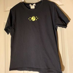 Halloween Bats Full Moon 90s vintage cotton baby tee embroidered black medium